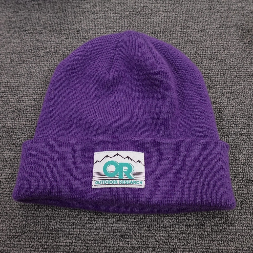 Outdoor Research Hat Beanie Fitted Mens One Size Purple Knit Winter Outdoor